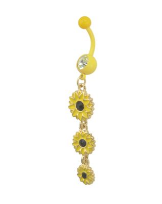 Sunflower belly button ring