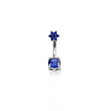 CZ Flower Belly Ring - 14 Gauge at Spencer's