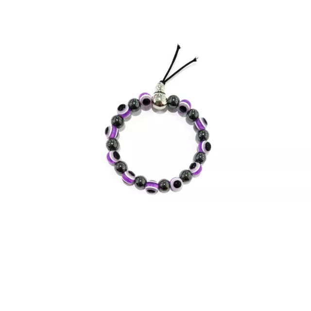 Purple Evil Eye Beaded Bracelet at Spencer's