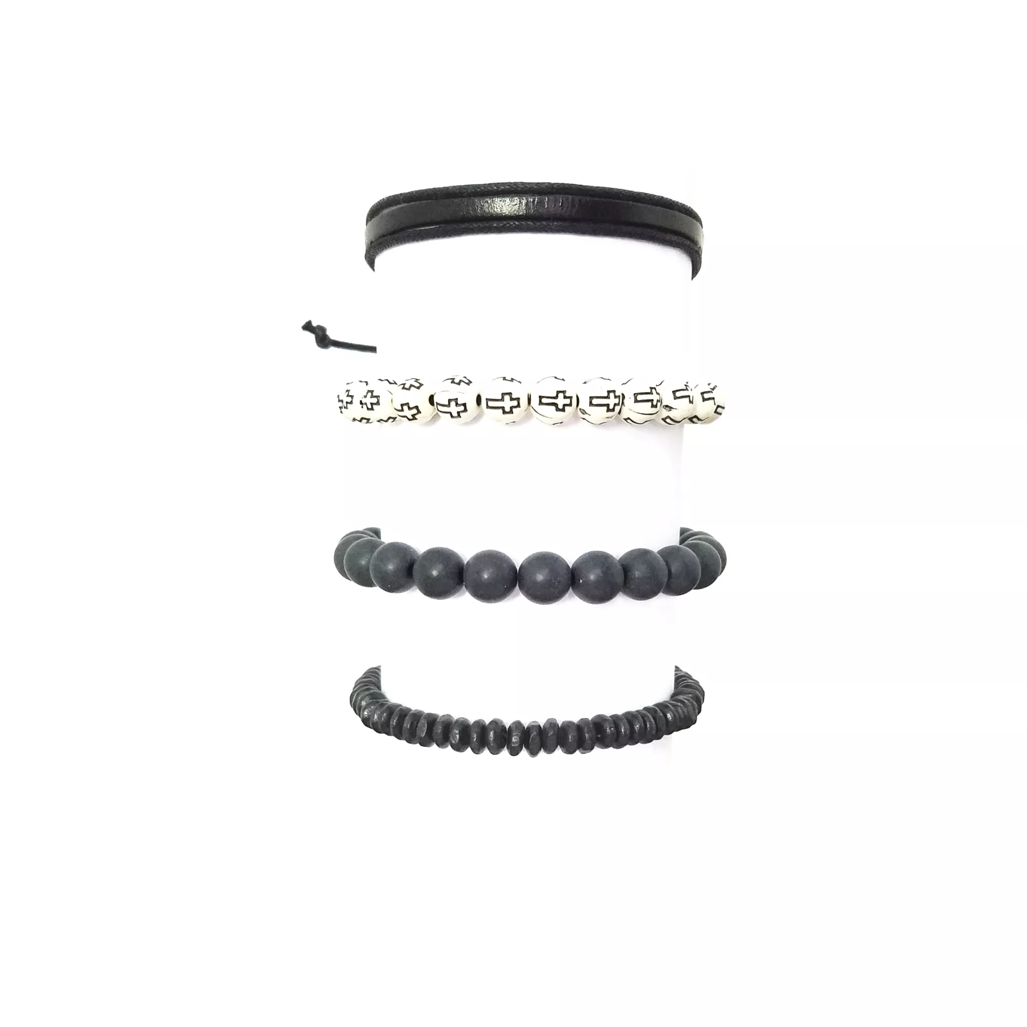 Multi-Pack Cross Bead Bracelets - 4 Pack at Spencer's
