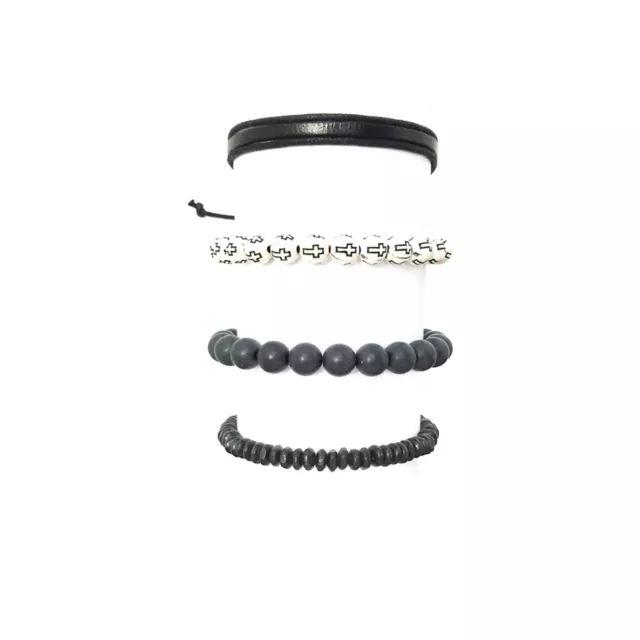 Multi-Pack Cross Bead Bracelets - 4 Pack at Spencer's