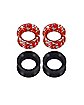 Black and Red Splatter Tunnel Plugs