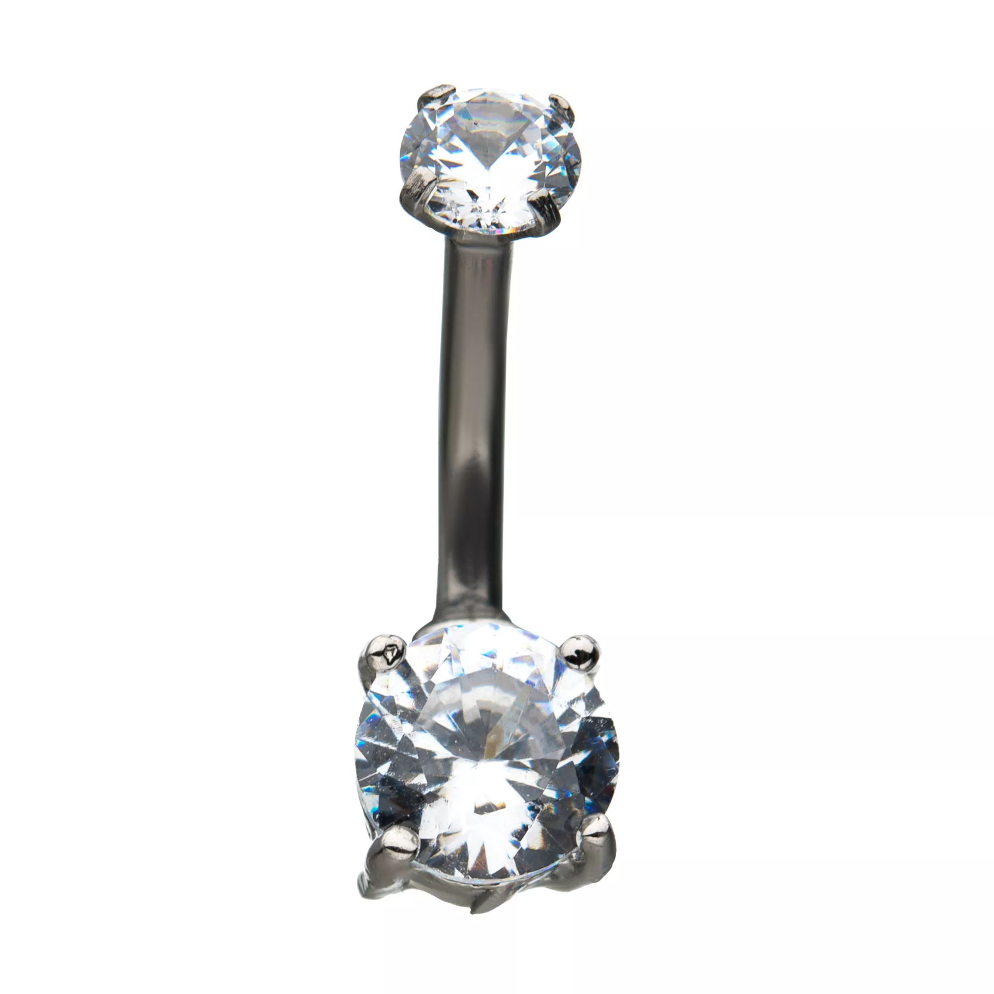 CZ Clear Gem Belly Ring - 14 Gauge at Spencer's