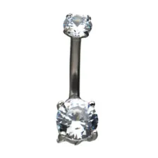 CZ Clear Gem Belly Ring - 14 Gauge at Spencer's