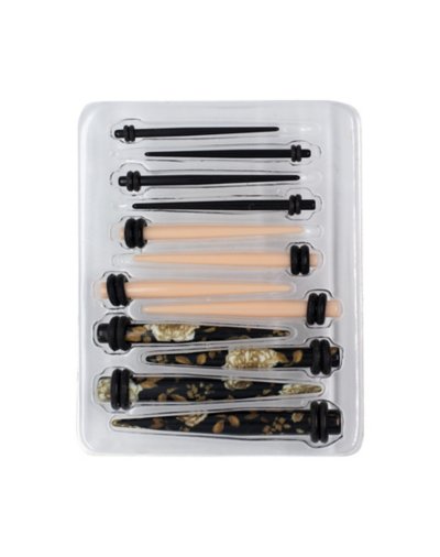 Goldtone Rose Ear Tapers Kit 6 Pair