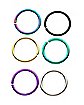 Multi-Pack Rainbow Hoop Nose Rings 6 Pack - 20 Gauge