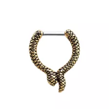 Goldtone Snake Clicker Septum Ring – 16 Gauge at Spencer's