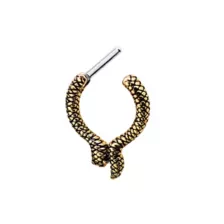 Goldtone Snake Clicker Septum Ring – 16 Gauge at Spencer's