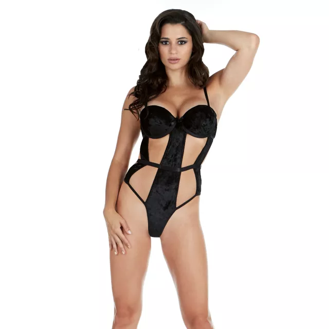 Black Velvet Bodysuit at Spencer's