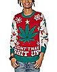 Light-Up Weed Leaf Light That Shit Up Ugly Christmas Sweater