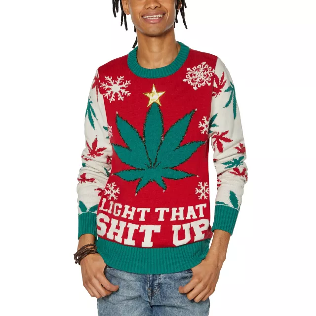 Cannabis christmas jumper best sale