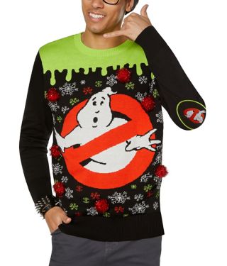 Light-Up Ghostbusters Ugly Christmas Sweater