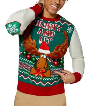 Horny and Lit Ugly Christmas Sweater