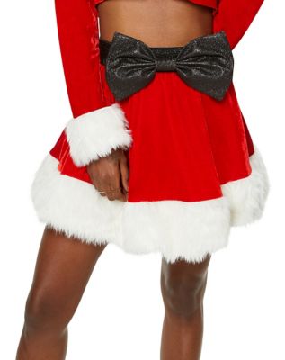 Sexy Santa Skirt With Faux Fur Trim Spencers