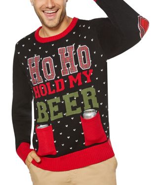 Ho Ho Hold My Beer Ugly Christmas Sweater 