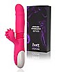 Ultimate Threesome Pink Thrusting Rechargeable Rabbit Vibrator 9.3 Inch - Hott Love Extreme