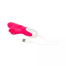 Ultimate Threesome Pink Thrusting Rechargeable Rabbit Vibrator 9.3 Inch - Hott Love Extreme at Spencer's