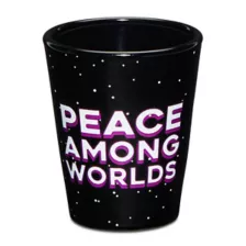 Peace Among Worlds Rick and Morty Shot Glass 2 oz. at Spencer's