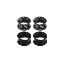 Multi-Pack Black Splatter Tunnel Plugs - 2 Pair at Spencer's