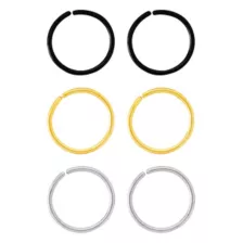 Multi-Pack Multi-Color Seamless Nose Rings 6 Pack - 20 Gauge at Spencer's