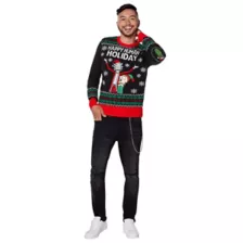 Light-Up Happy Human Holiday Christmas Sweater - Rick and Morty at Spencer's