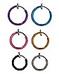 Multi-Pack Colored Fake Hoop Earrings - 6 Pack