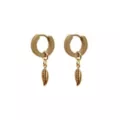 Goldtone Feather Dangle Huggie Earrings - 18 Gauge at Spencer's