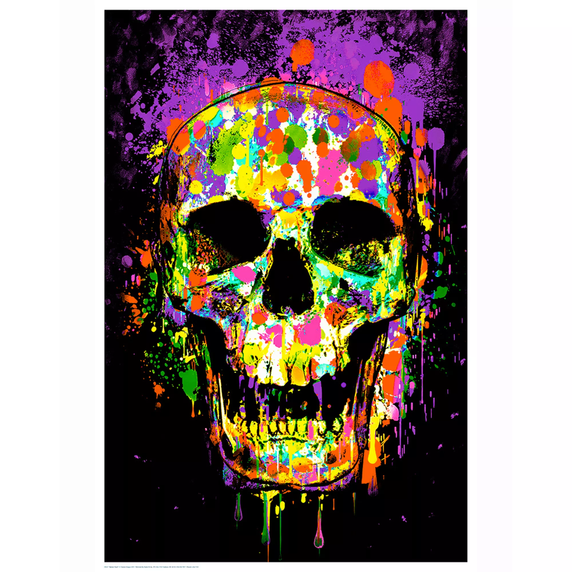 Splatter Skull Black Light Poster at Spirit Halloween