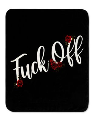 Rose Design Fuck Off Fleece Blanket