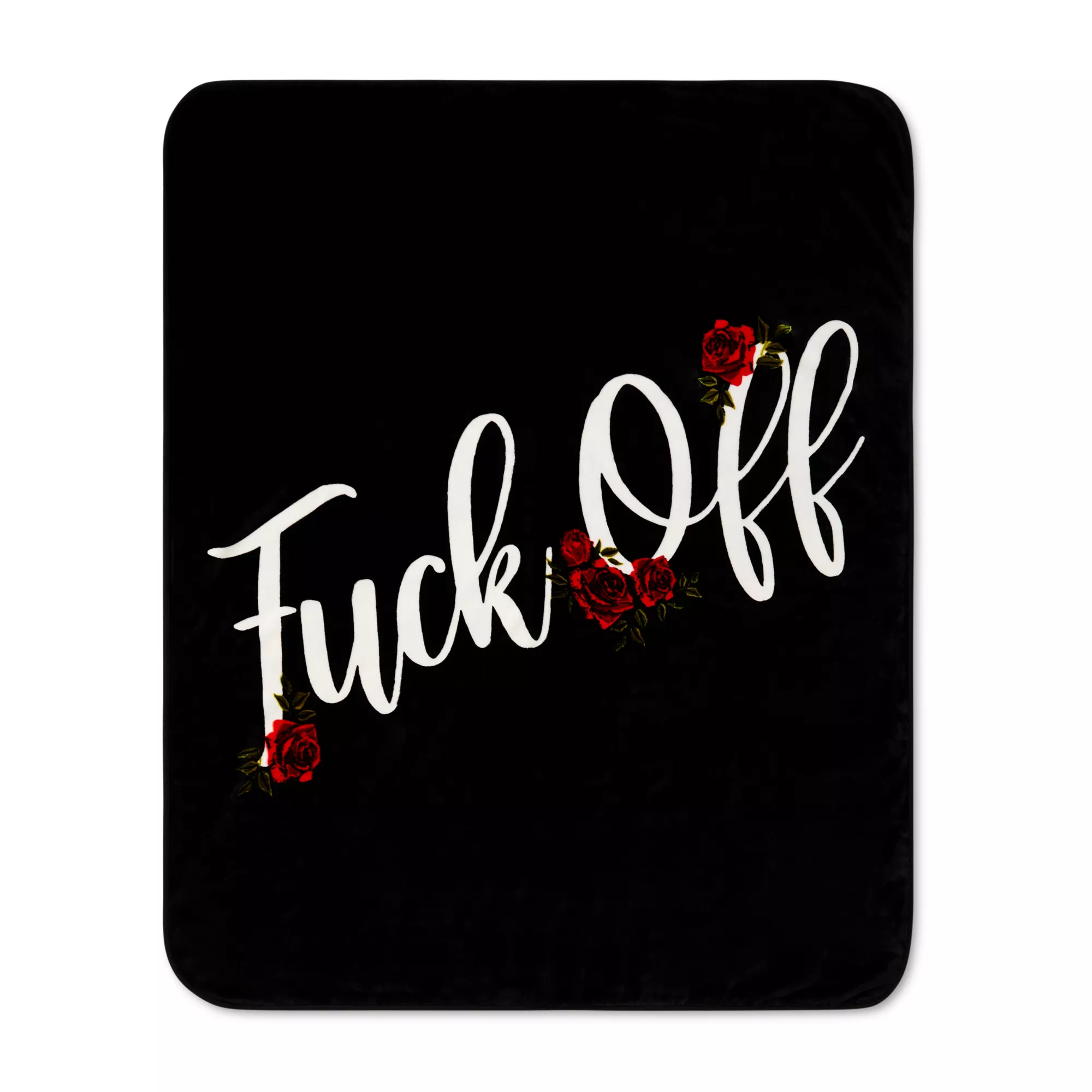 Rose Design Fuck Off Fleece Blanket