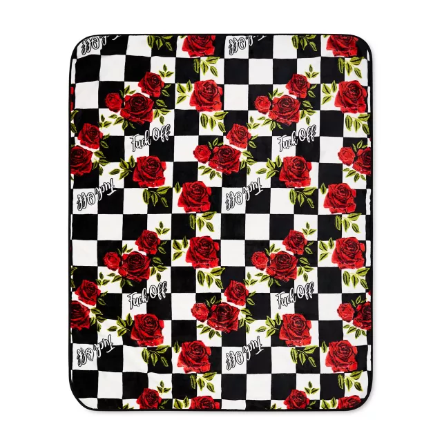 Rose Design Fuck Off Fleece Blanket