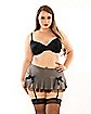 Plus Size Pinstripe Skirt with Garters