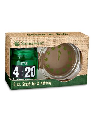 420 Somewhere Stash Jar and Ashtray - 6 oz.