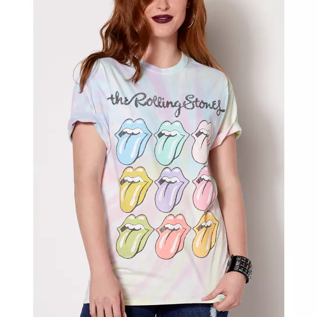 Tie Dye Pastel The Rolling Stones T Shirt at Spencer's