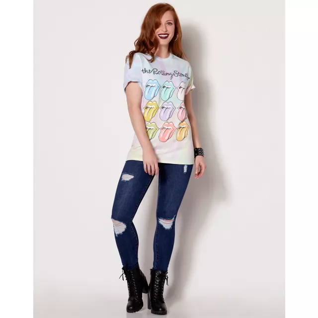 Tie Dye Pastel The Rolling Stones T Shirt at Spencer's