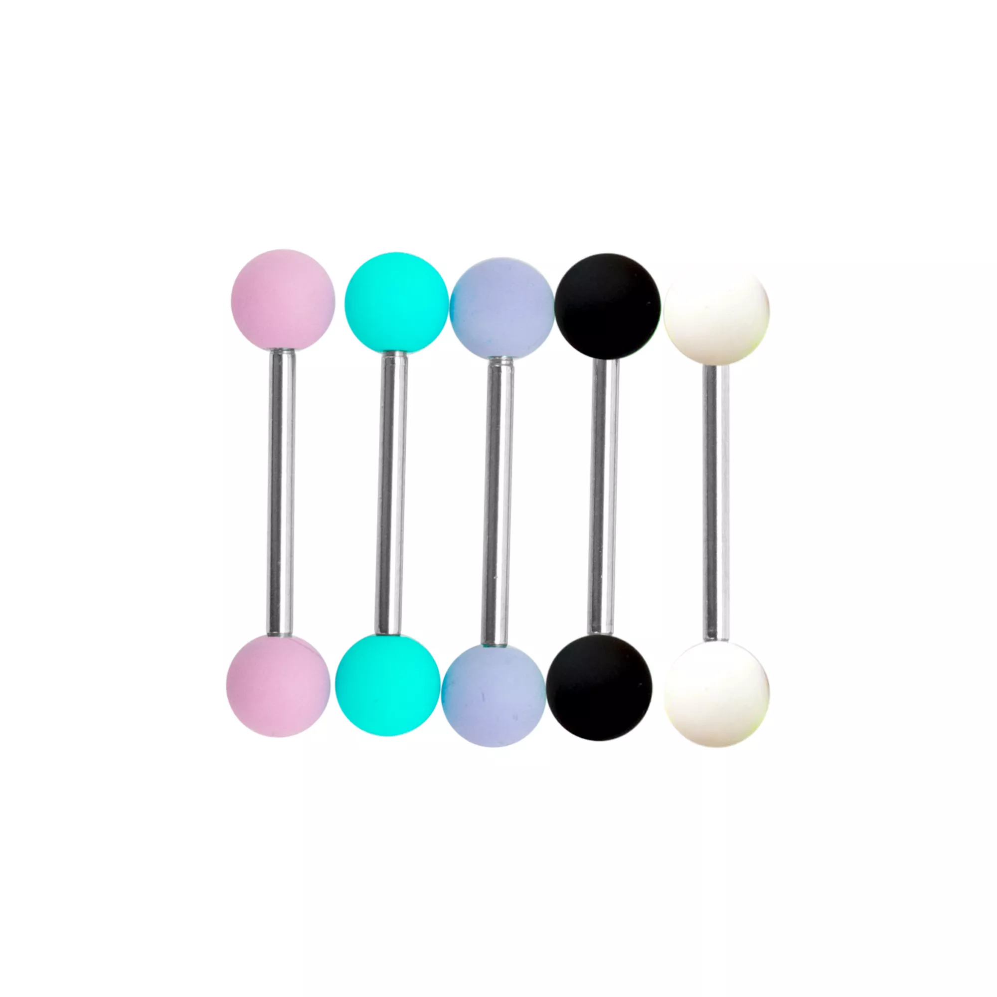 Multi-Pack Pastel Matte Barbells 5 Pack - 14 Gauge at Spencer's