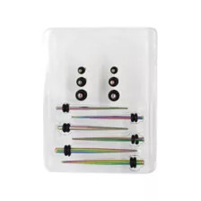 Multi-Pack Rainbow Taper and Plug Set - 6 Pair at Spencer's