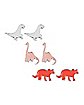 Pink and Green Dinosaur Studs - 3 pack