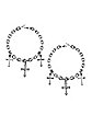 Chain Link Cross Hoop Earrings