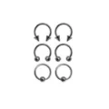 Multi-Pack Silvertone Captive Bead and Horseshoe Rings 3 Pair - 16 Gauge at Spencer's