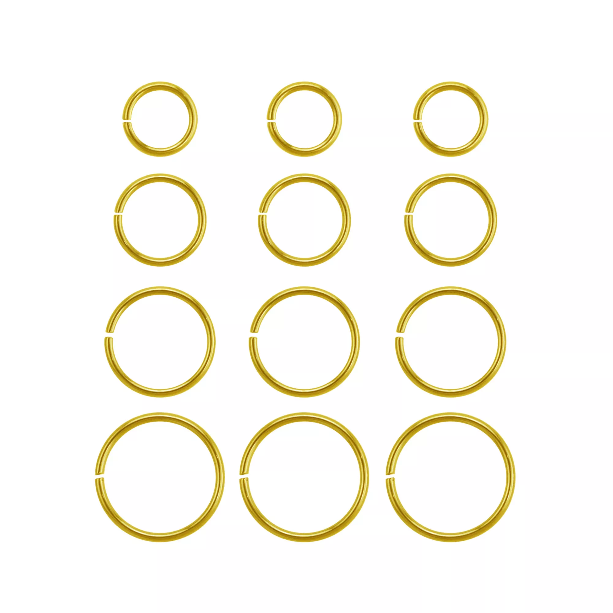Multi-Pack Goldtone Hoop Nose Rings - 12 Pack at Spencer's