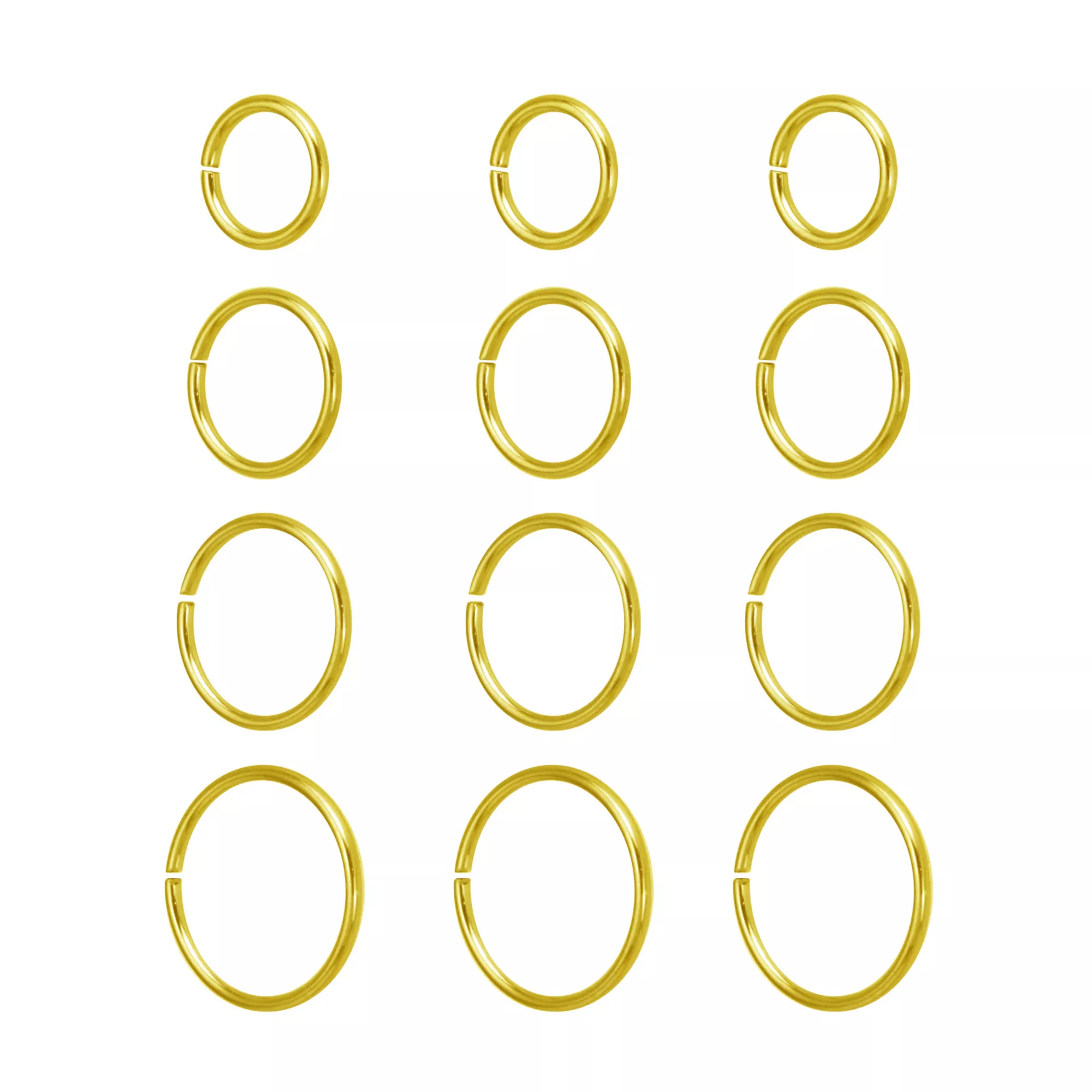 Multi-Pack Goldtone Hoop Nose Rings - 12 Pack at Spencer's