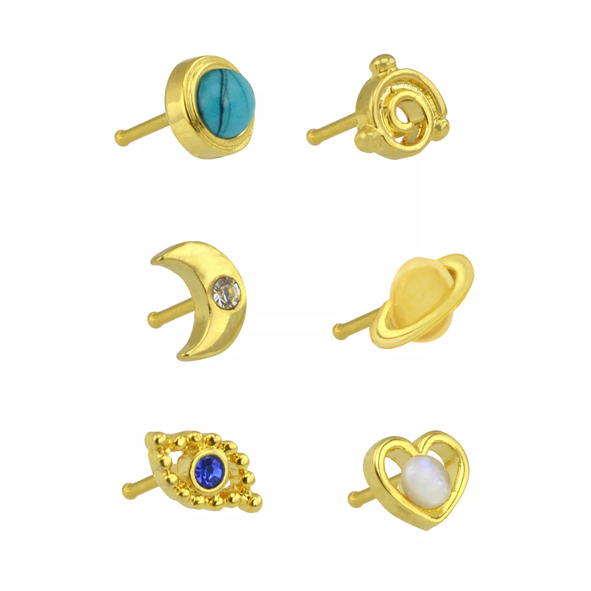 Celestial Nose Bone Studs - 6 Pack at Spencer's