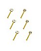 CZ Stud Nose Rings - 6 Pack