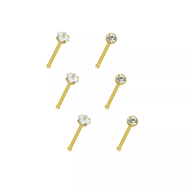 CZ Stud Nose Rings - 6 Pack at Spencer's