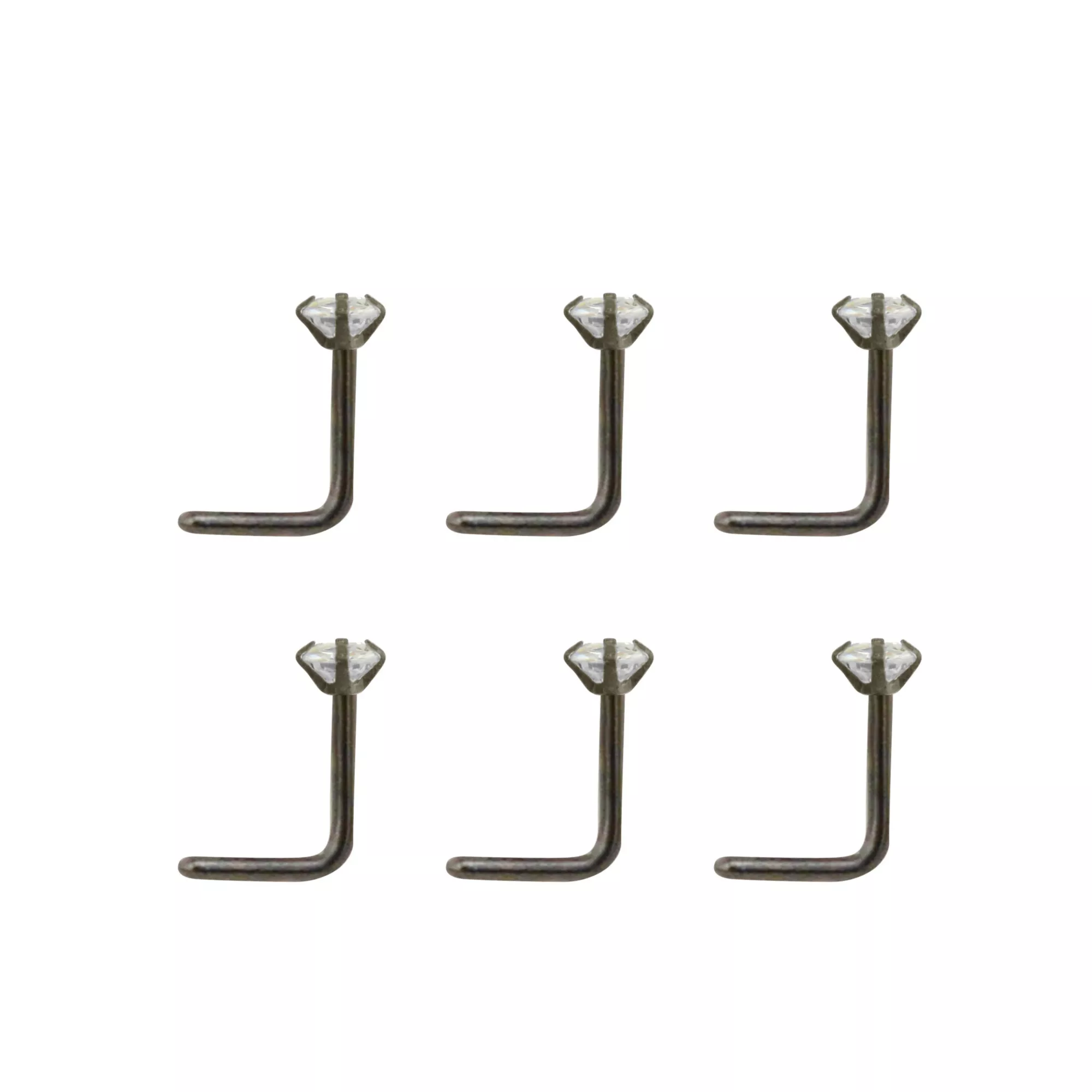 Multi-Pack CZ L-Bend Nose Rings