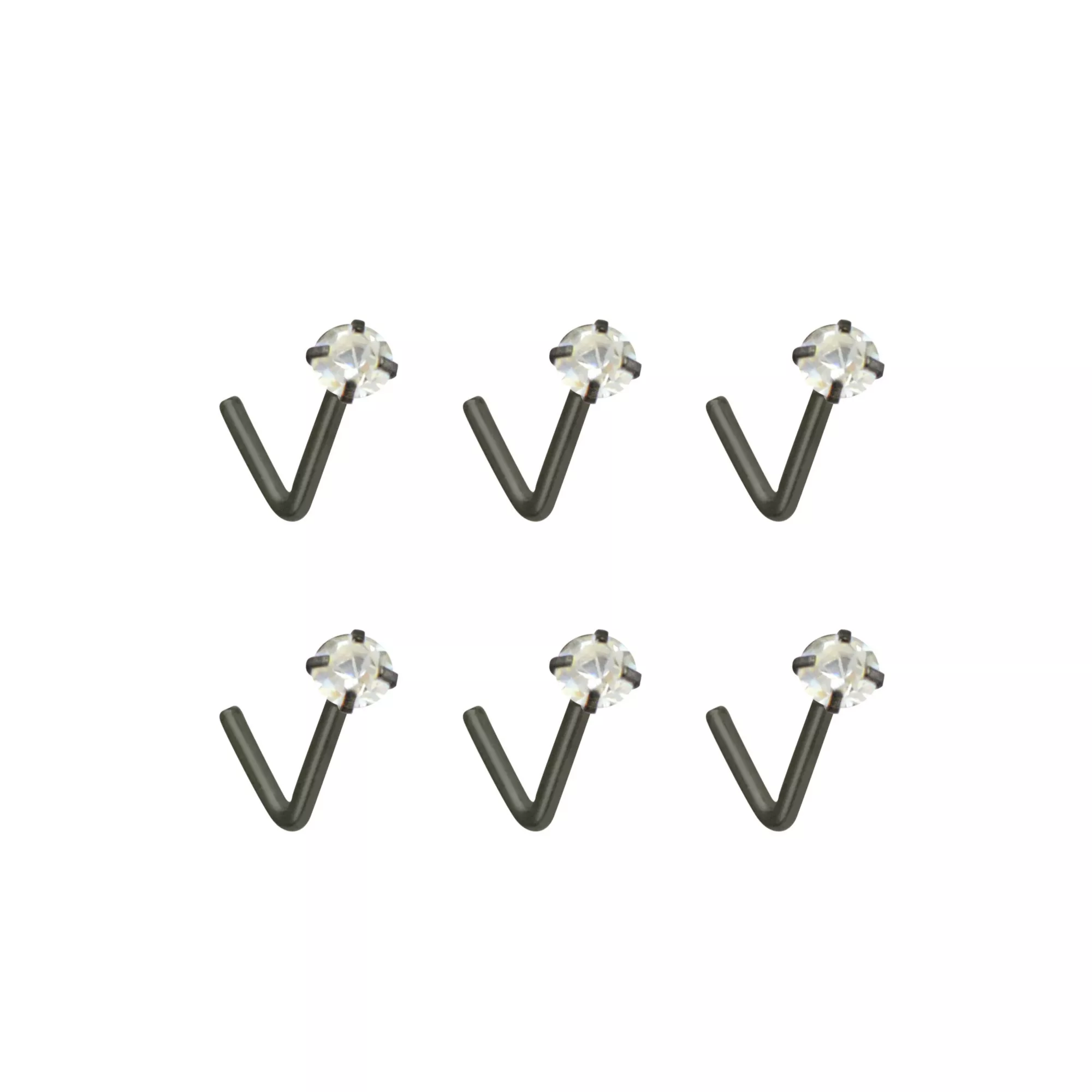 Multi-Pack CZ L-Bend Nose Rings