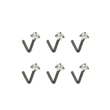 Multi-Pack CZ L-Bend Nose Rings - 6 Pack at Spencer's