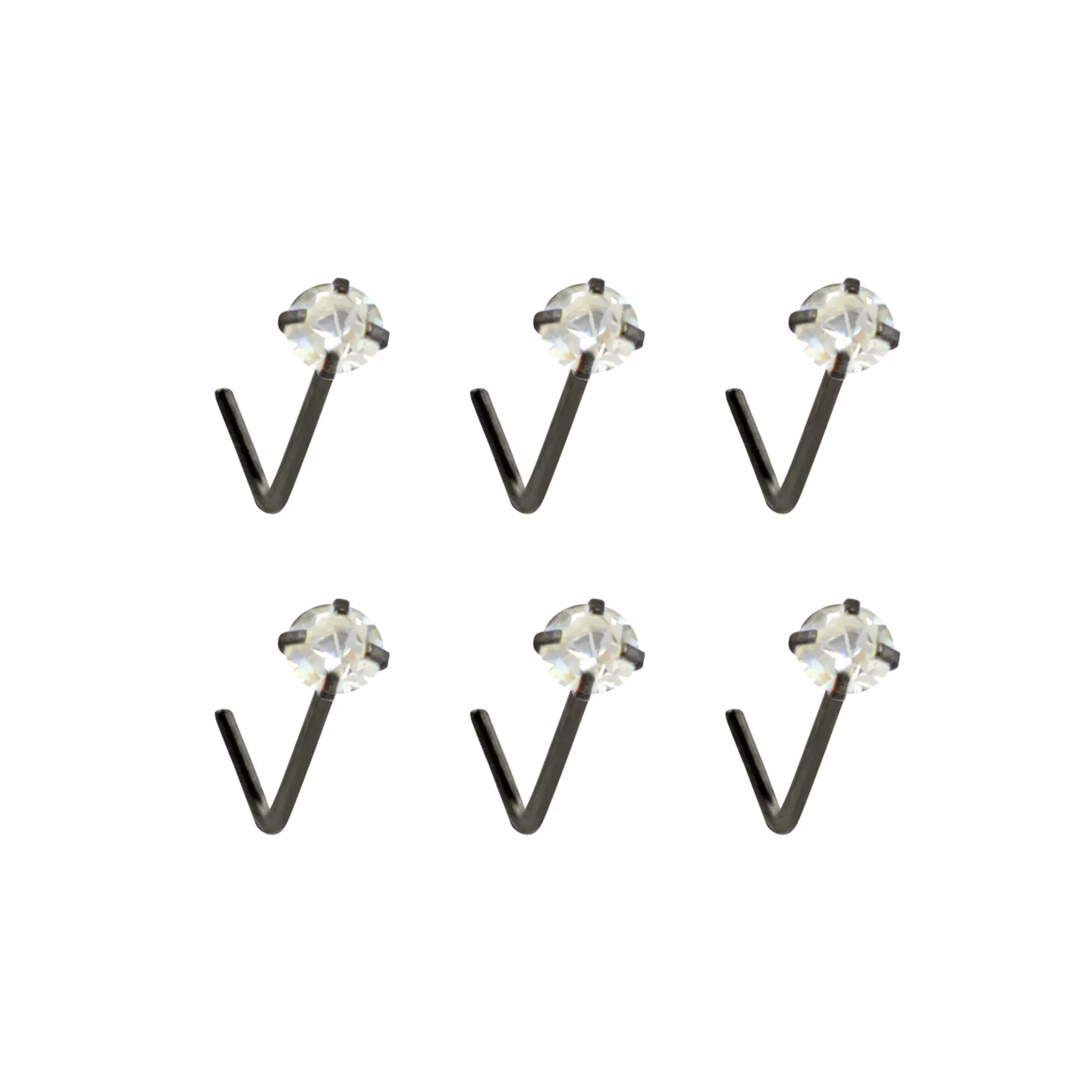 Multi-Pack CZ L-Bend Nose Rings