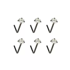 Multi-Pack CZ L-Bend Nose Rings - 6 Pack at Spencer's